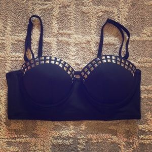 Corset with silver and gold square studs